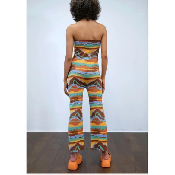 NWT Milk It SaharaJumpsuit Desert Knit  HAlterneck Jumpsuit All Cotton 16 - Picture 5 of 8